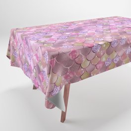 Pink Mermaid Pattern Luxury Tablecloth