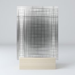 Sloane Grid Sun - gray grid art, grid pillow, home decor, painterly, sunshine, boho art, bohemian Mini Art Print