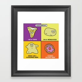 Radiobread - Pun Radiohead Illustration. We love funny breakfast puns. Framed Art Print