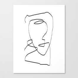 Abstract head, Minimalist Line Art Canvas Print