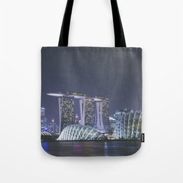 Singapore At Night Marina Bay Tote Bag