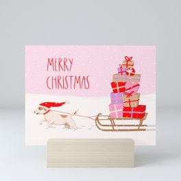 Merrry Christmas / jack russell terrier Mini Art Print