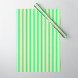 [ Thumbnail: Green & Tan Colored Lined Pattern Wrapping Paper ]