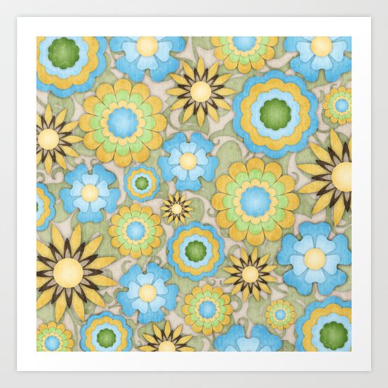 English Country Floral Art Print
