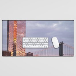 Manhattan Bridge at Sunset | Travel Photography in NYC Desk Mat