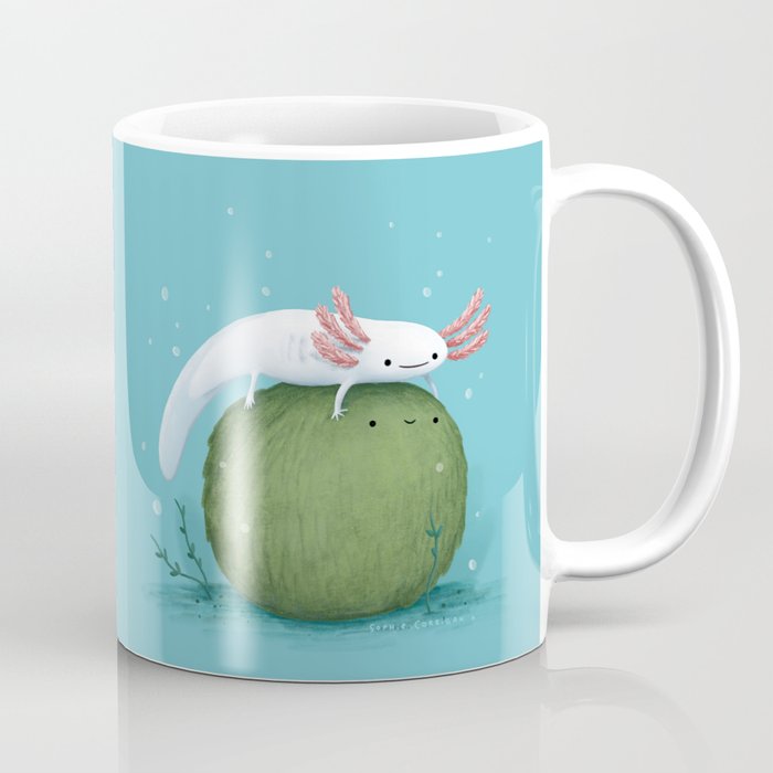 Axolotl on a Mossball Coffee Mug