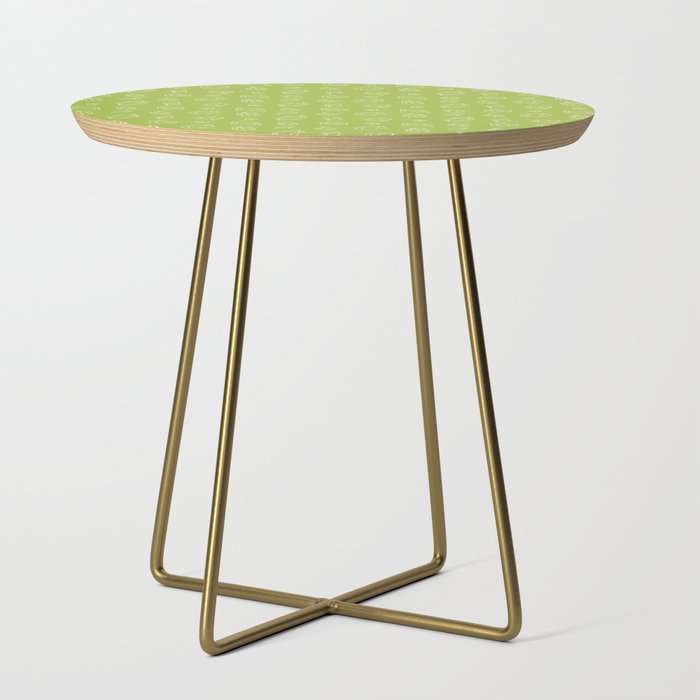 Light Green and White Gems Pattern Side Table
