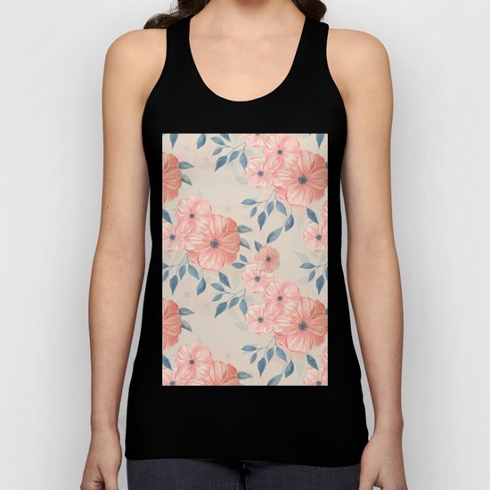 Seamless watercolor floral pattern Unisex Tank Top