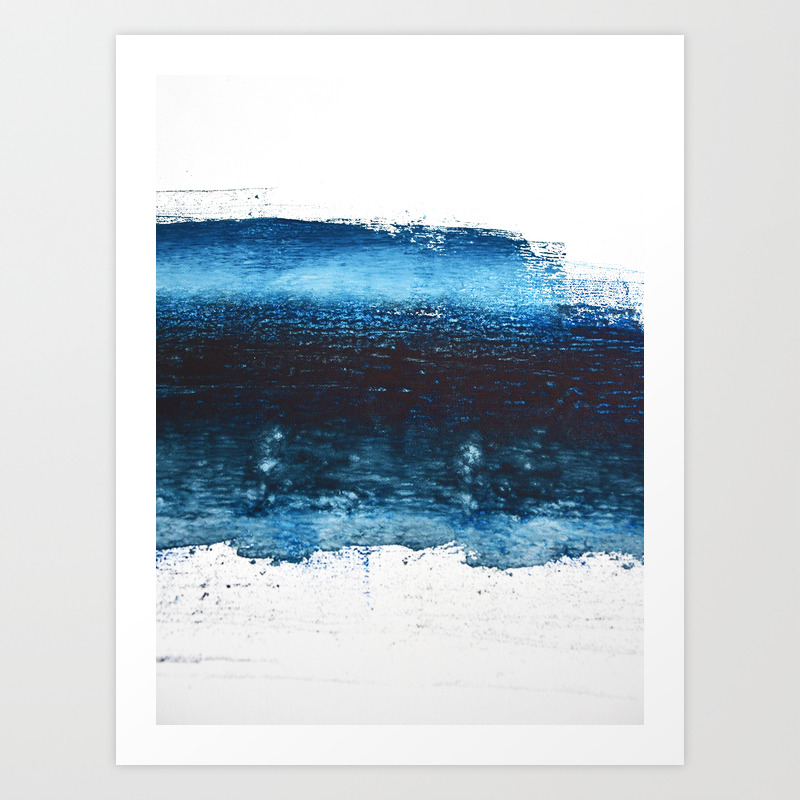 Lake Michigan A Pretty Minimal Abstract Piece In Icy Blues By