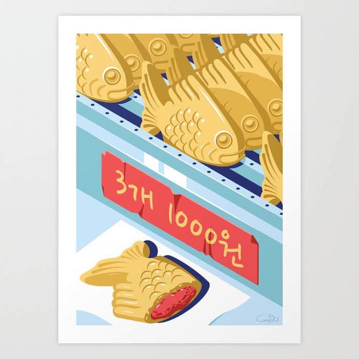 A night out in Seoul - Part 9 - Bungeoppang (fish shapes pastries) Art Print
