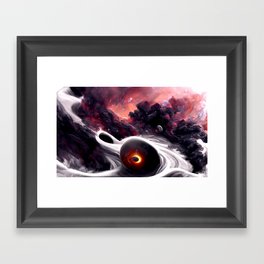 Planet falling in a black hole, 1 Framed Art Print