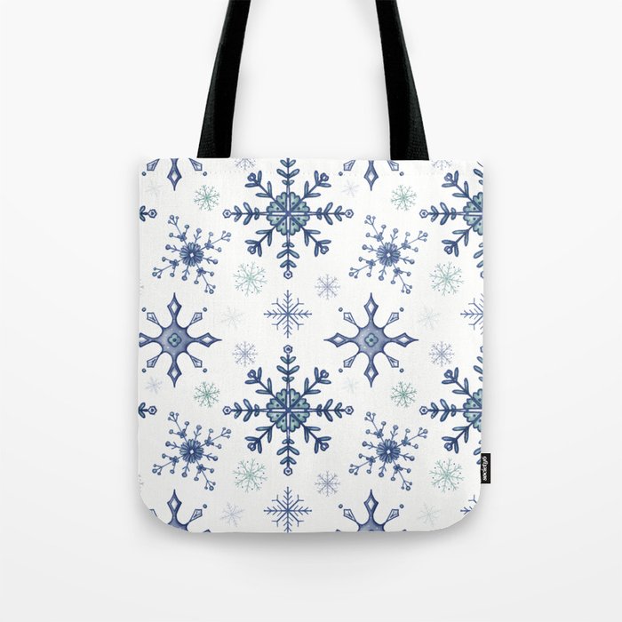 Snowflakes - Crisp White Tote Bag