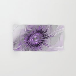 Lilac Fantasy Flower, Fractal Art Hand & Bath Towel