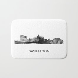 Saskatoon, Saskatchewan Canada Skyline WB WB Bath Mat | City, Homedecor, Black and White, Interiordesign, Saskatchewan, Architecture, Landscape, Saskatoon, Graphicdesign, Canadian 