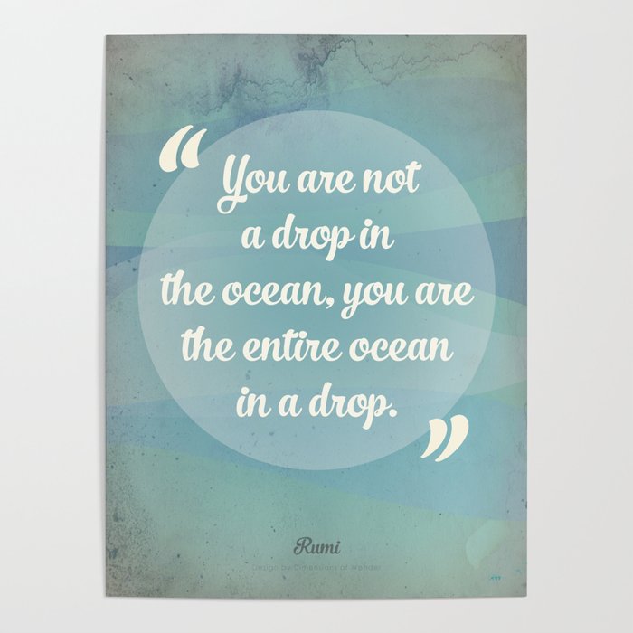 Rumi Ocean Drop Poster