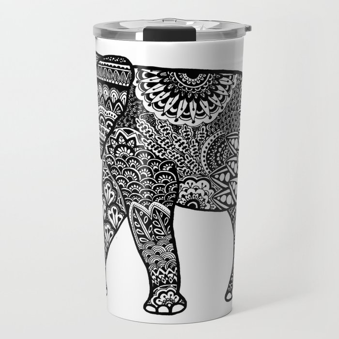 Zentangle elephant pattern Travel Mug