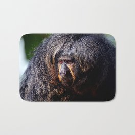 The Female Saki Monkey  Bath Mat | Monkeyhead, Sakimonkey, Whitefaced, Animal, Tropical, Color, Wildlife, Portrait, Photo, Monkeys 