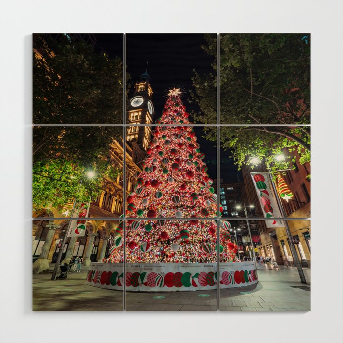 Christmas Tree, Martin Place, Sydney Wood Wall Art