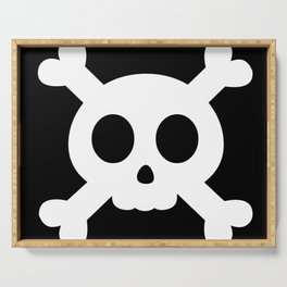 Black Pirate Flag Skull Serving Tray