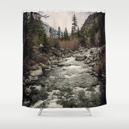 Winter Begins - River Mountain Nature Photography Shower Curtain