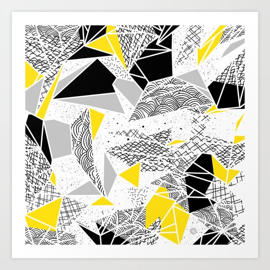 Geometric abstract textures Art Print