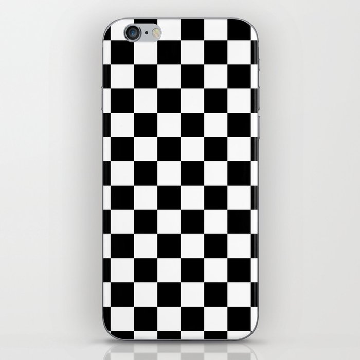 black checkered pattern iPhone Skin