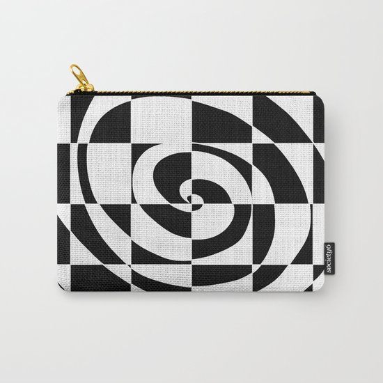 Black And White Swirl Carry-All Pouch