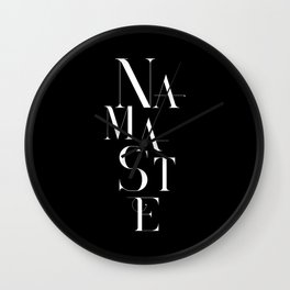 Namaste Greeting Word Black And White Wall Clock