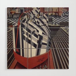 Dazzle-ships in Drydock at Liverpool 1919 Wood Wall Art