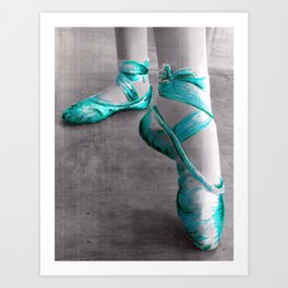Ballet Shoe Blue Art Print