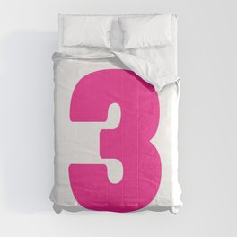 3 (Dark Pink & White Number) Comforter
