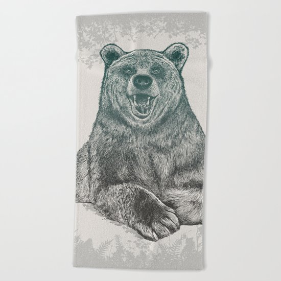 Bear Portrait Beach Towel