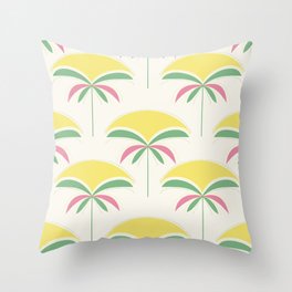 Mid-Century Modern Palm Tree Sunset Pattern 1.0 Throw Pillow