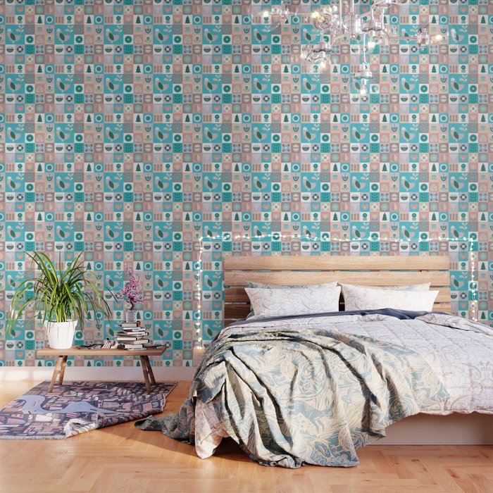 Scandinavian Soft Muted Midcentury Modern Birds And Flowers
