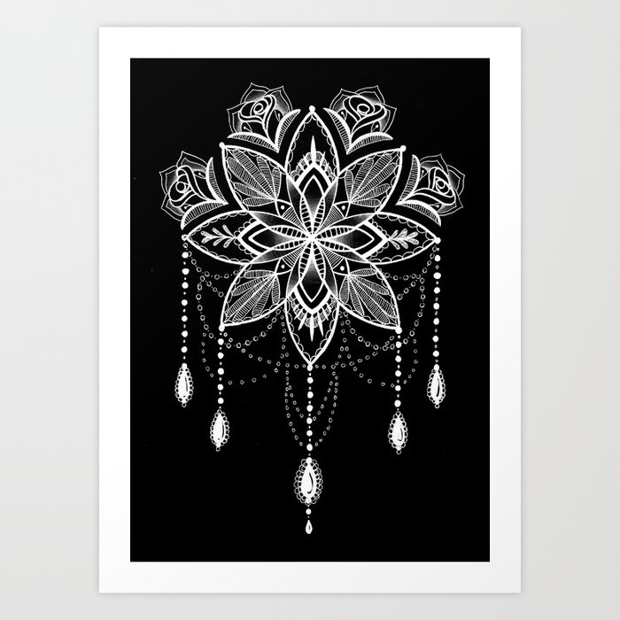 mandala jewels inverted Art Print
