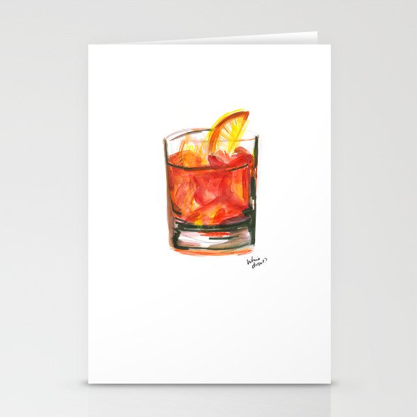 Negroni Cocktail Hour Stationery Cards