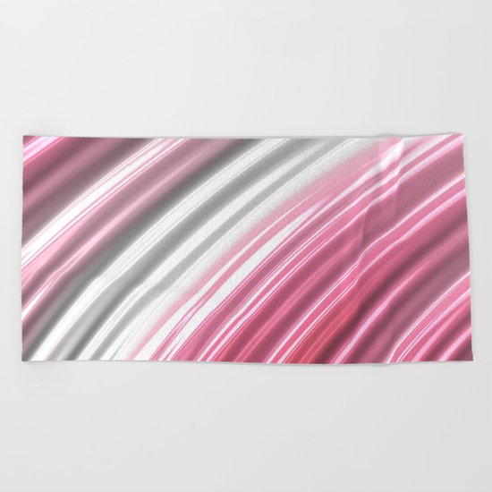 Pink Candy Stripes Beach Towel
