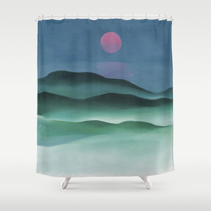 Pink Moon over Water (1924) by Georgia O'Keeffe Shower Curtain