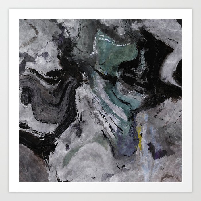 Gray Abstract Painting Grey Minimalist Wall Art Art Print By
