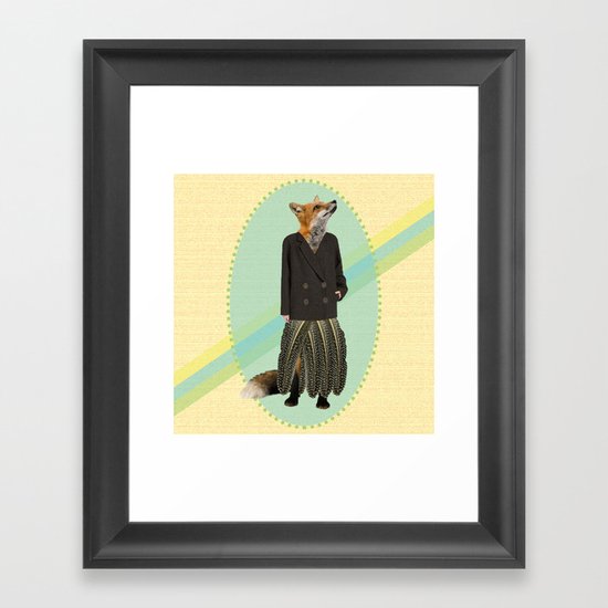 classy feather fox Framed Art Print