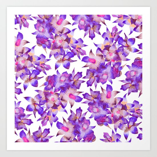 Vintage Floral Violet Art Print