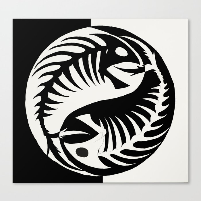 Pisces with yinyang  Canvas Print