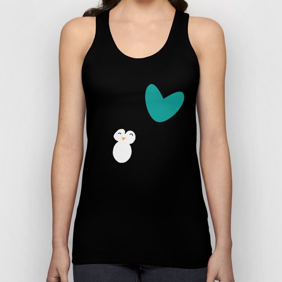 Penguin in love Brown Unisex Tank Top