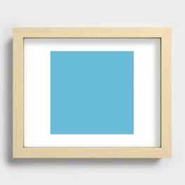 Plain Solid Color Medium Blue Pastel Blue Soft Blue Sky Blue Recessed Framed Print