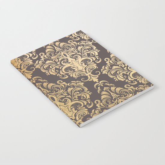 Gold swirls damask #7 Notebook