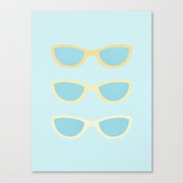 Yellow and blue retro sunglasses Canvas Print