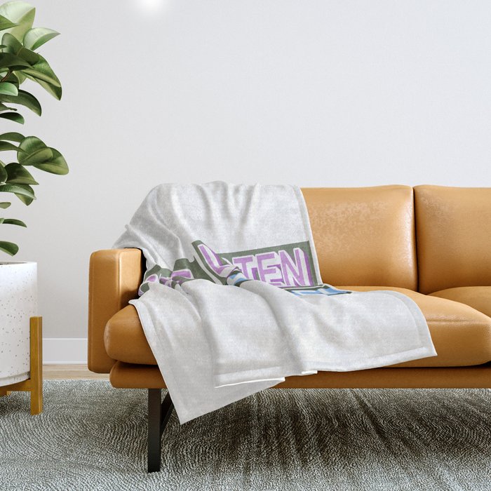 Cute Expression Design "Listen More". Buy Now Throw Blanket