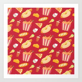 Fast Food Pattern Art Print