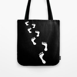 Footprints white and black Design Tote Bag