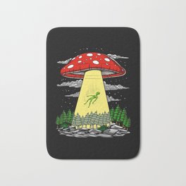 Alien Abduction Magic Mushrooms Psychedelic UFO Bath Mat